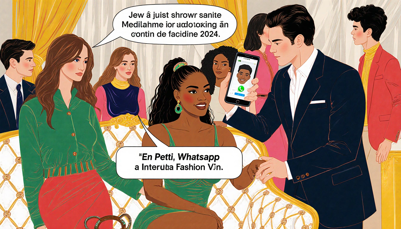 Andrea Preti greets Venus Williams with open hand near a Gucci runway during Milan Fashion Week, while Lyn hands him a phone