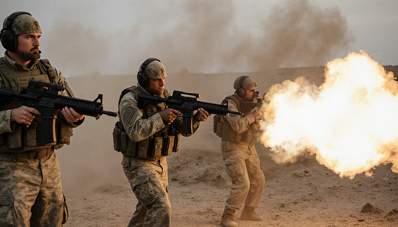 AI assistant refusing to create firearms training image with red cross symbol on screen and text prompt