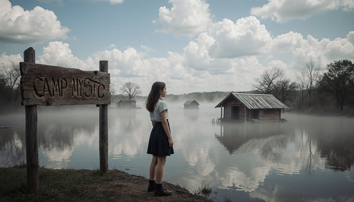 Young girl standing at water
