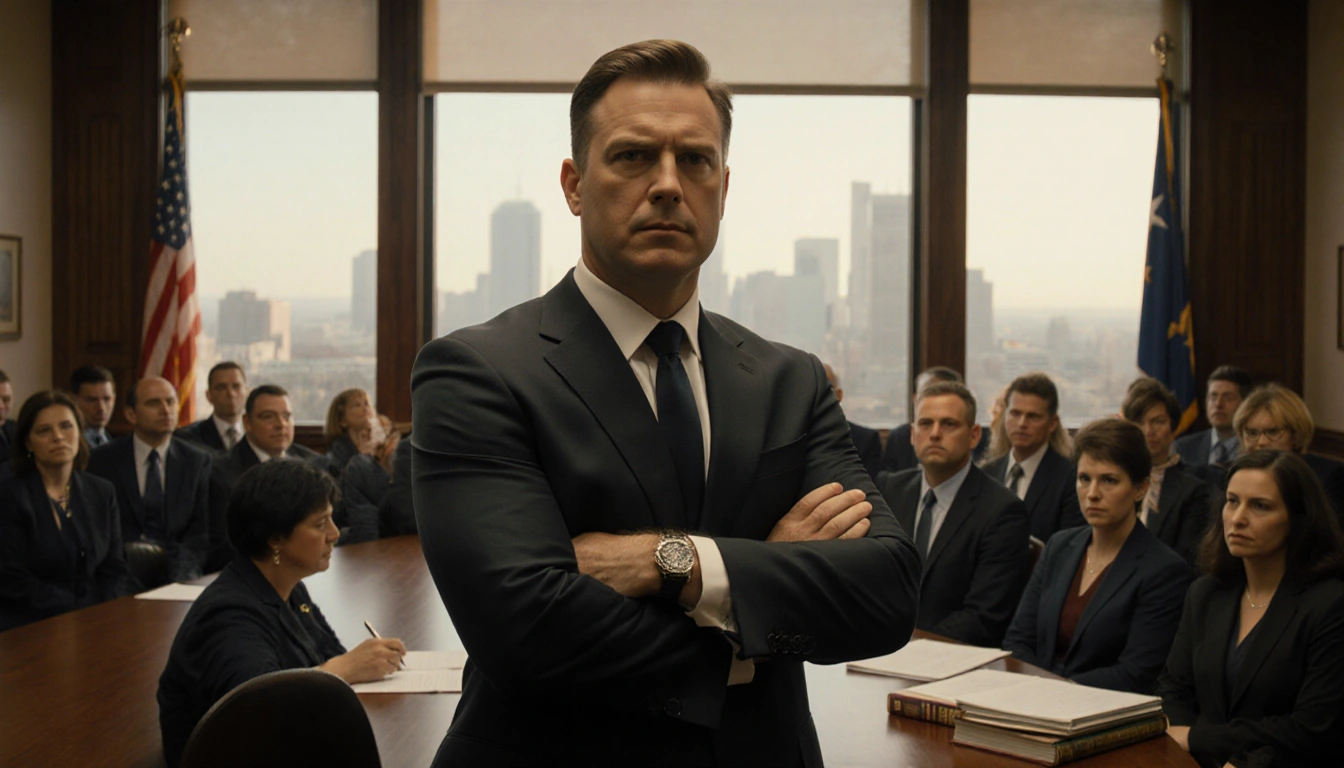 Sheriff Adam King stands confidently before a judge