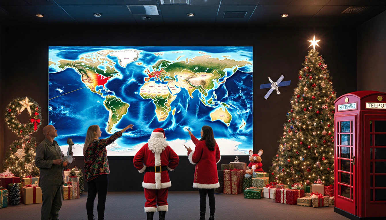 Volunteers watching Santa