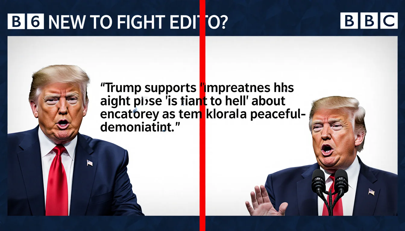 Split-screen illustrates Trump’s speech with edited fight like hell quote and original peaceful context side by side