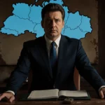 President Volodymyr Zelenskyy standing behind a desk with a map of Eastern Europe highlighting Ukraine with security guarante