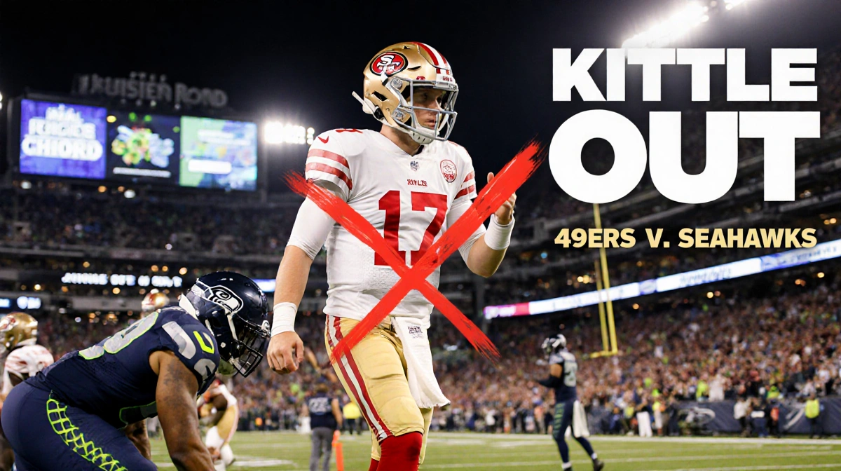 49ers enter Lumen Field with George Kittle's crossed-out jersey on sideline and Brock Purdy leading the offense