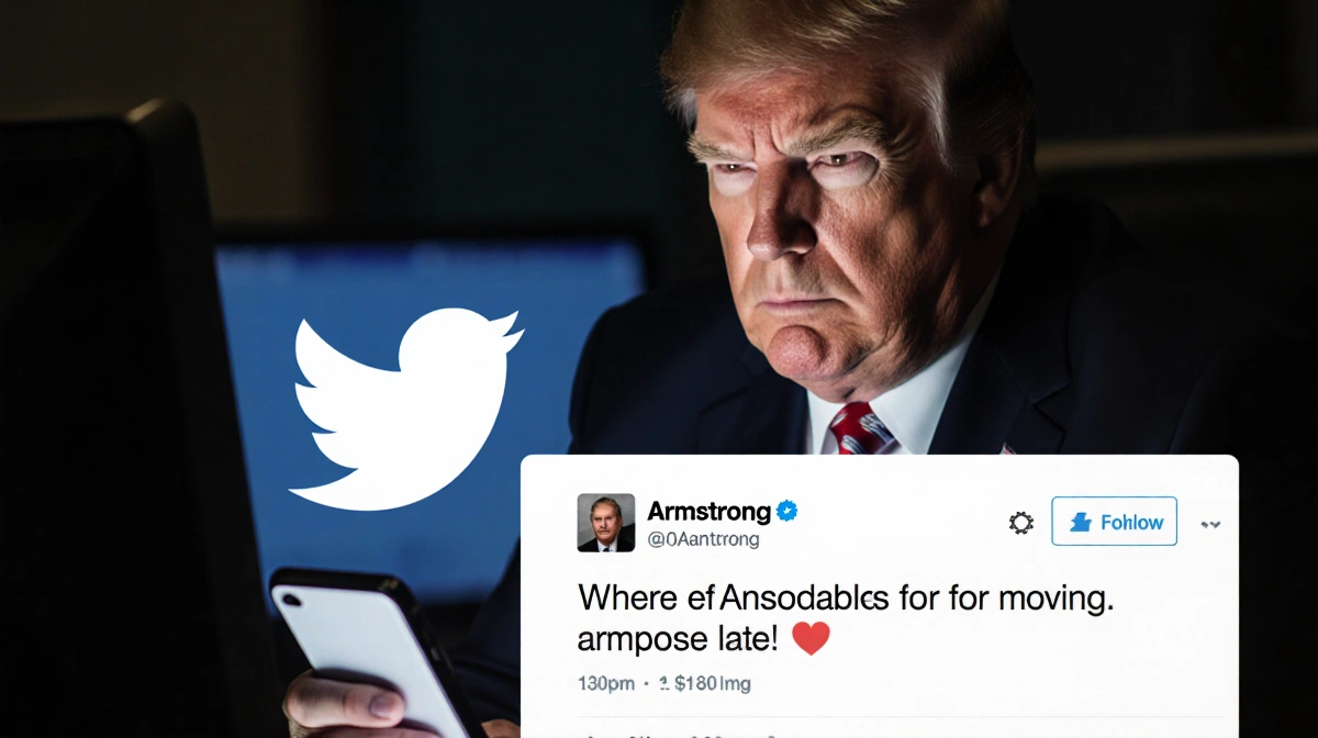 Senator Armstrong frowning at X social media tweet with phone glow lighting his stern expression