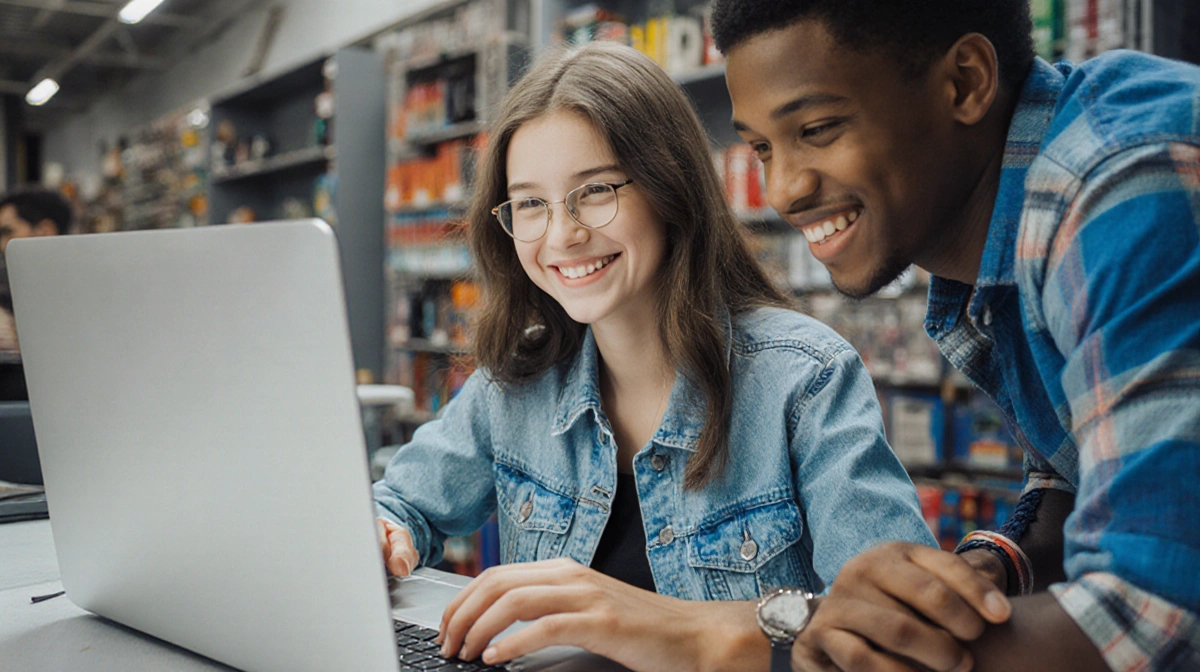 Person declining request with respectful gesture showing safe search practices