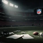 A single spotlight illuminates a coach