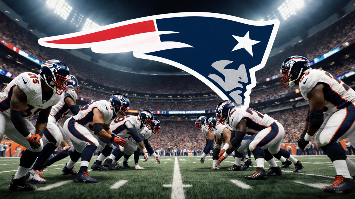 Quarterback throws football with Patriots jersey and roaring stadium crowd.