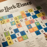 Puzzle board shows colorful NY Times Connections themes with icons and letters while pens rest in foreground.