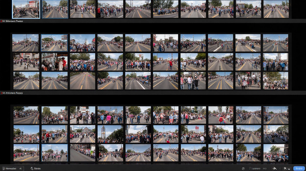 Parade photos scroll through 73 panels showing the 2026 FWSSR All Western Parade route with seamless transitions and narrativ