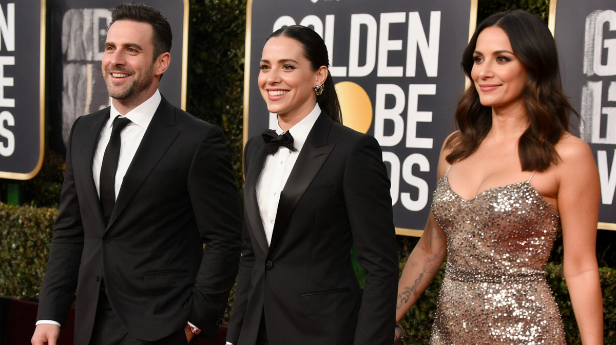 Paul Mescal Maya Rudolph and Jenna Ortega walk Golden Globes red carpet with elegant fashion and bright smiles