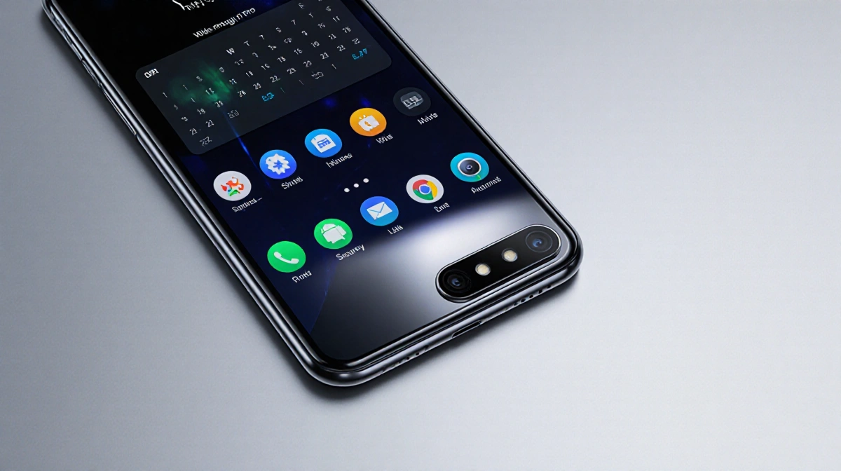 Honor Magic 7 Pro rests on sleek surface with triple camera showing and Android update hints on lock screen