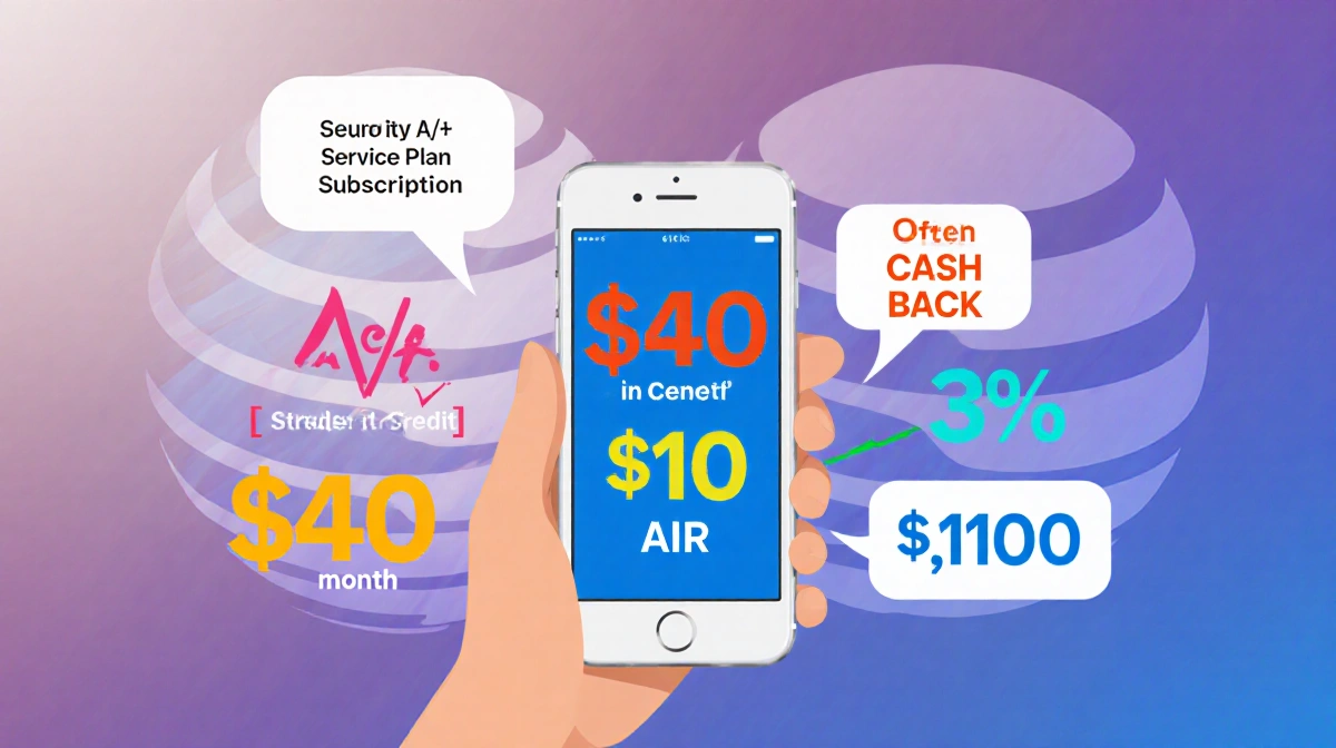 Person holding an iPhone Air with trade-in credits and cashback amounts over a carrier logo background and plan bubbles.