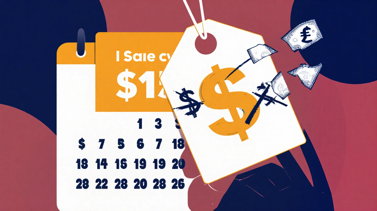 Large dollar sign showing $15000 with crossed out money symbols and calendar in background