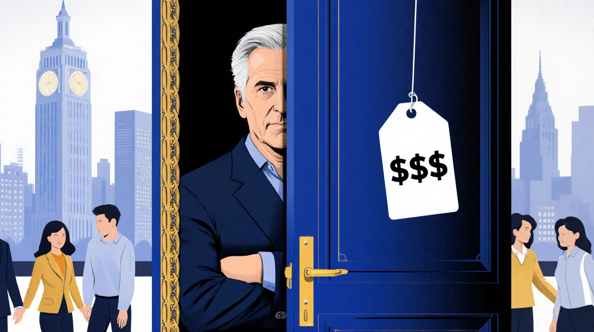 Marc Andreessen stands confidently behind ornate door with price tag showing economic policy and affordability concerns