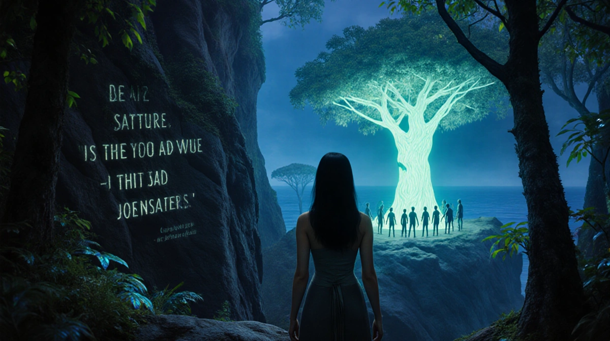 Michelle Yeoh stands in Pandora