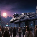 Millennium Falcon rests at Galaxy