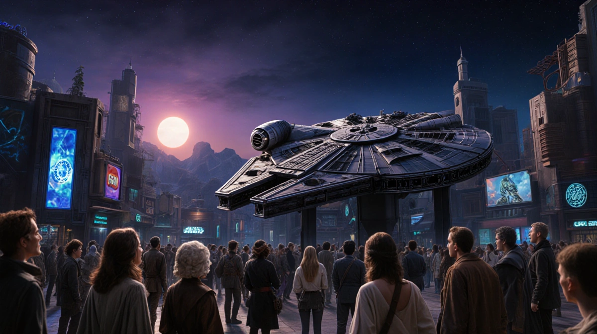 Millennium Falcon rests at Galaxy