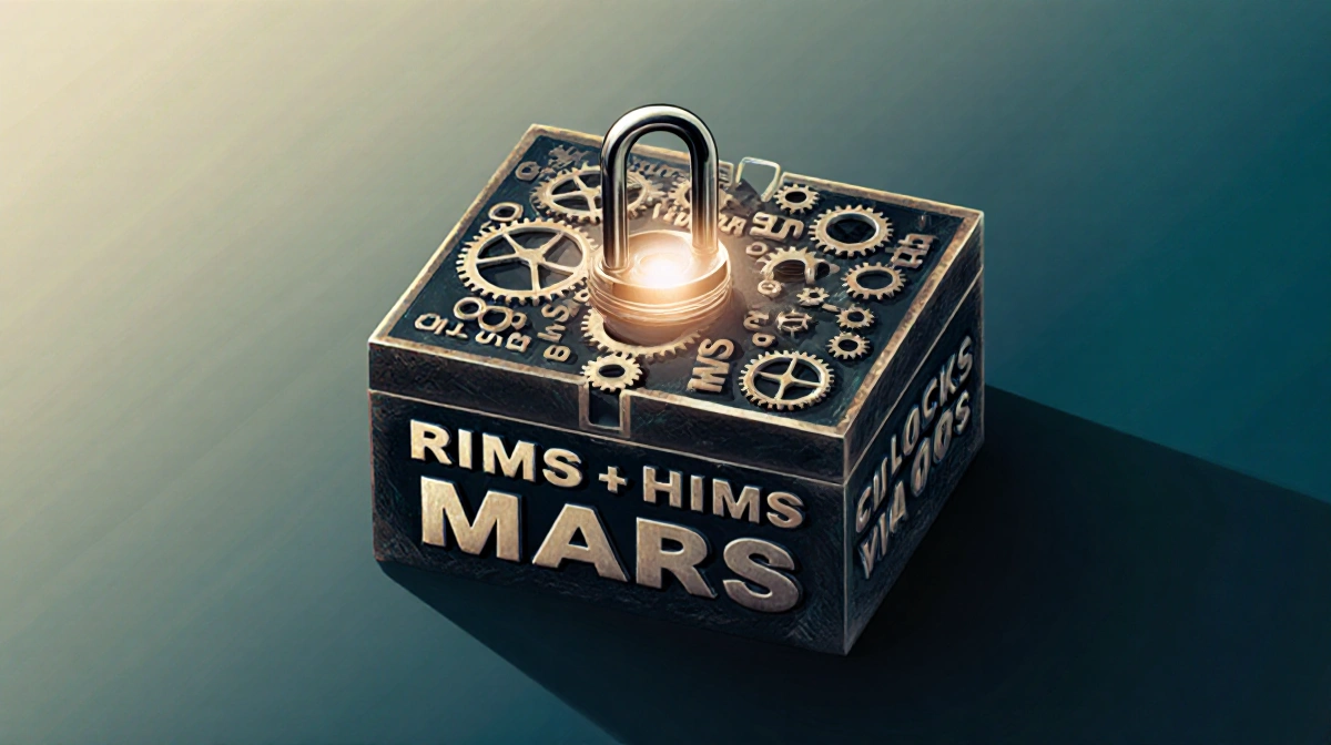 Puzzle box rotating twist lock with interlocking gears and metallic unlock words glowing