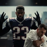 Stefon Diggs standing with hands up in a dimly lit kitchen while a shocked private chef stumbles backward clutching chest