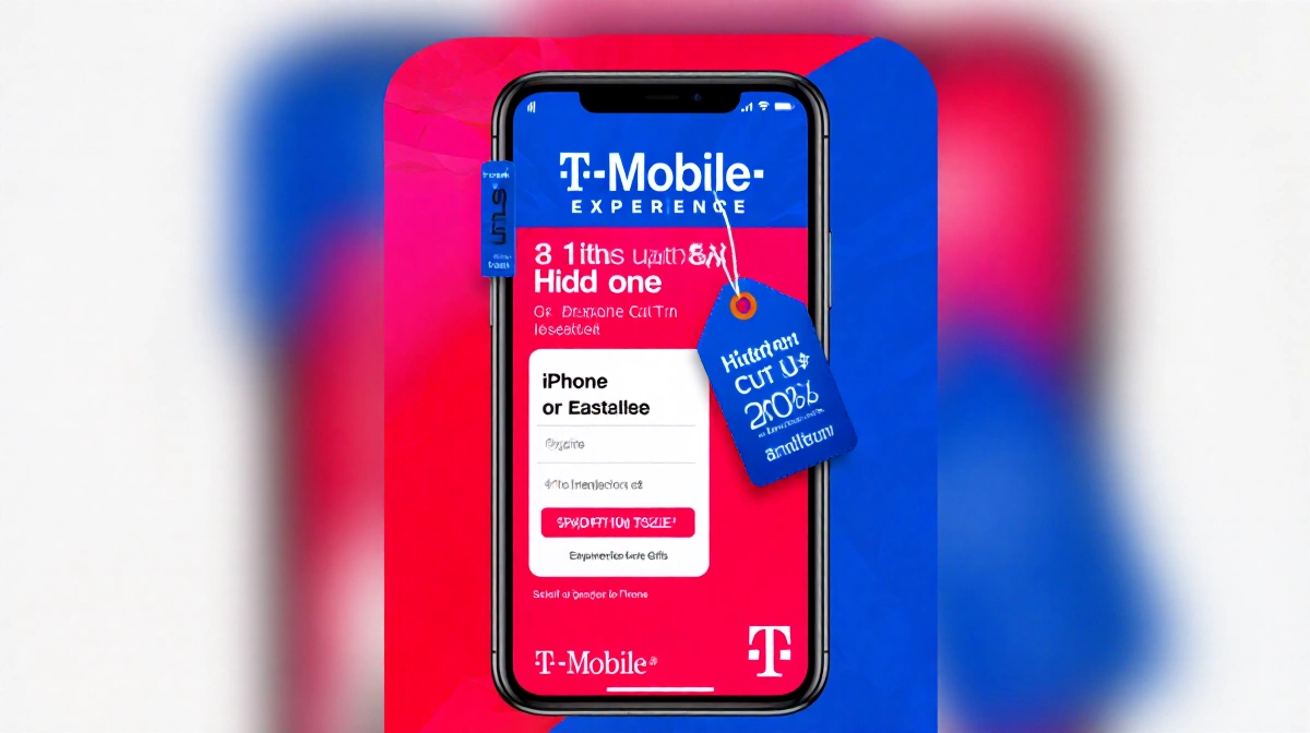T-Mobile phone plan showing discounted price with limited time banner and red blue colors