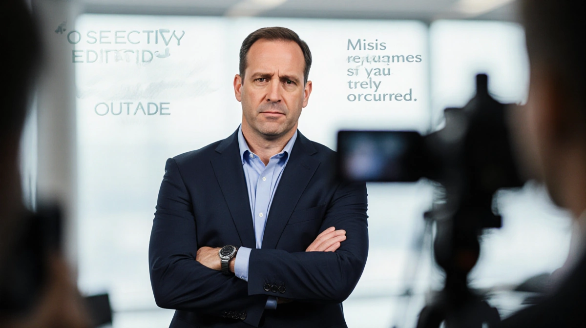 Todd Shapiro responds with crossed arms and frustration while text overlays highlight selectively edited footage and misrepre