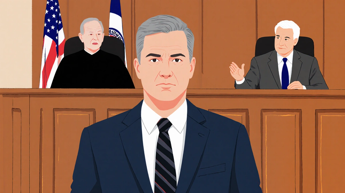 Utah County Attorney Jeffrey Gray arguing confidently before Judge Graf with raised hand showing persuasive defense against d